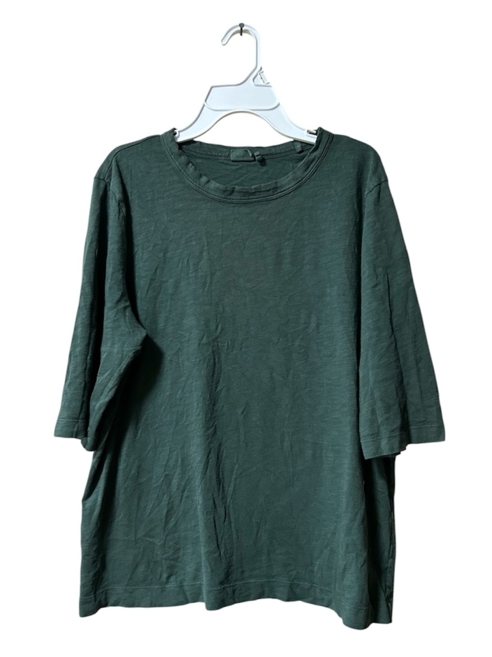 Toast Garment Dyed Organic Cotton Cleo Tee T Shirt Top Dark Green XL Minimalist
